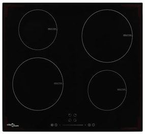 vidaXL Placa de indução com 4 discos controlo tátil vidro 7000 W