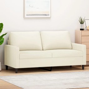 Sofá de 2 lugares veludo 140 cm cor creme