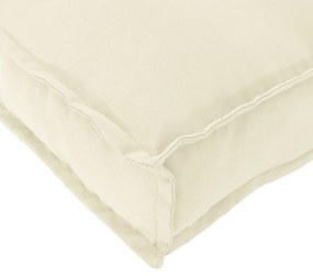 Almofada de Palete para Assento Creme 60x40x8 cm Tecido Oxford