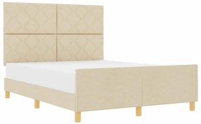Cama de Tecido Creme vidaXL - 140x190 cm