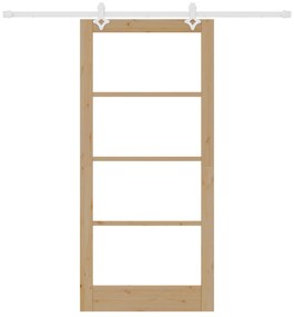 Porta Deslizante vidaXL com Conjunto de Acessórios 93x202 cm Madeira S