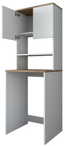 Móvel para Máquina de Lavar KD101 – Branco Nogueira – 65x183,6x60 cm
