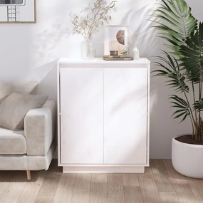 vidaXL Aparador 60x34x75 cm madeira de pinho maciça branco