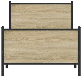 Estrutura de cama sem colchão 80x200 cm metal carvalho sonoma