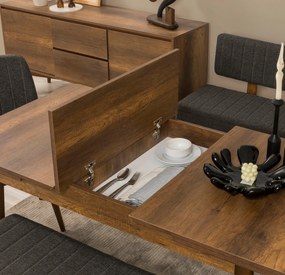 Conjunto de Mesa de Jantar Extensível e Cadeiras Vina – Nogueira e Ant