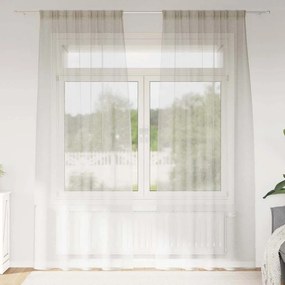Cortinas com cortinas 2 pcs Creme 140 x 245 cm Poliéster