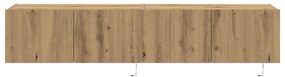 Armários de TV vidaXL com luzes LED 2 pcs Carvalho Artesanal 80x35x31