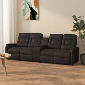 vidaXL Poltrona massagem 4 lug. reclinável c/ suporte copo preto