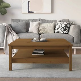 vidaXL Mesa de centro 100x100x40 cm pinho maciço castanho mel