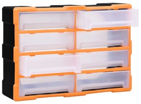 Caixa organizadora com 8 gavetas grandes 52x16x37 cm