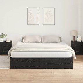 Estrutura de Cama de Armazenamento vidaXL Carvalho Preto 180x200 cm