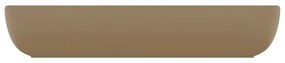 Lavatório luxuoso retangular 71x38 cm cerâmica creme mate