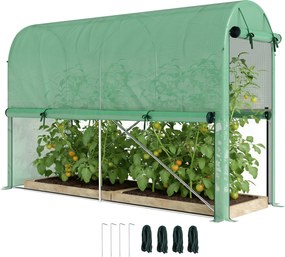 Estufa de jardim em PE, estufa de varanda, lona reforçada de 140 g/m², estrutura em aço, porta com fecho de correr, para legumes, plantas e flores, us