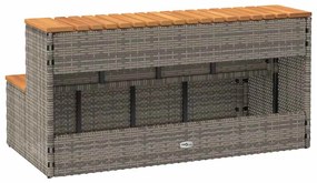 Degrau p/ hidromassagem 100x50x50,5 cm PE e acácia maciça cinza