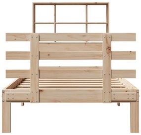 Cama com estante sem colchão 90x200 cm pinho maciço
