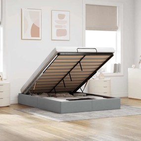 vidaXL Estrutura de cama otomana sem colchão 140x190 cm cinzento claro