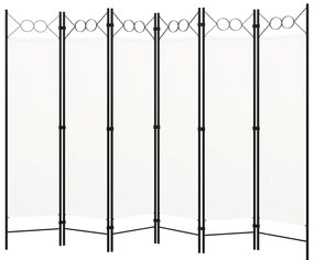 vidaXL Divisória de quarto com 6 painéis 240x180 cm branco
