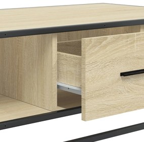 Mesa de centro 100x57x35cm deriv. madeira/metal carvalho sonoma