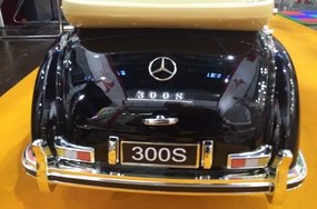 Carro elétrico para crianças 12V Mercedes-Benz 300S Classic com pneus em EVA e assento em pele artificial Preto