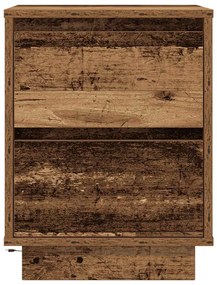 Mesas cabeceira c/ luzes LED 2 pcs 38x34x50 cm madeira velha