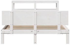 Estrutura cama c/ cabeceira 120x190 cm pinho maciço branco
