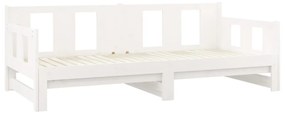 Estrutura sofá-cama de puxar 2x(90x200) cm pinho maciço branco