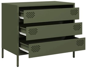 Aparador 68x39x58,5 cm aço laminado a frio verde-azeitona
