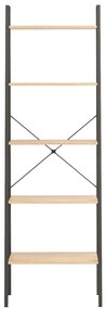Estante de pé 5 prateleiras 56x35x174 cm castanho-claro e preto