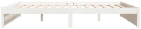 Estrutura de cama super king pinho maciço 180x200 cm branco