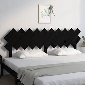 Cabeceira de cama 196x3x80,5 cm pinho maciço preto