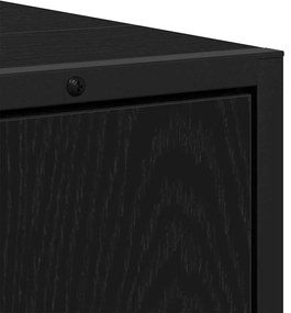 Gabinete para Pia de Banheiro Carvalho Preto 80x33x60 cm Madeira Aglom