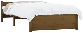 Estrutura cama pequena solteiro 75x190 cm madeira castanho mel