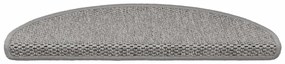 Tapetes escada adesivos aspeto sisal 30pcs 65x21x4 cm prateado
