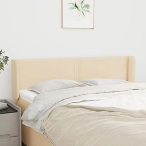 Cabeceira de cama c/ abas tecido 147x16x78/88 cm creme