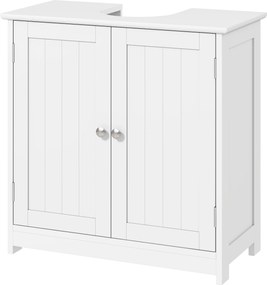 Móvel de casa de banho para lavatório (NÃO INCLUIDO) de 2 portas com prateleira 60 x 30 x 60  cm branco