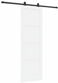 Porta Deslizante com Conjunto de Ferragens Branca 78x232 cm Madeira Ma
