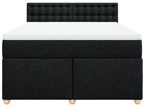 Cama com molas/colchão 160x200 cm tecido preto