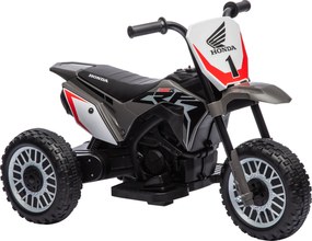 HOMCOM Mota Elétrica com Licença Honda CRF450RL Bateria 6V com Velocidade 3km/h Buzina e Som de Arranque 71x40,5x43,5 cm Cinza | Aosom Portugal