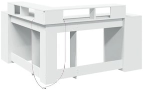 Secretária c/ luzes LED 152x152x91 cm derivados madeira branco