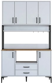 Armário Multiuso JE169 – Branco Nogueira – 120x198,6x38 cm