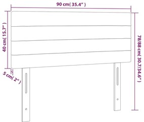 Cabeceira de cama veludo 90x5x78/88 cm cinzento-escuro