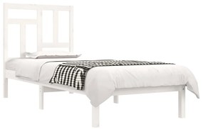 Estrutura de cama 90x200 cm pinho maciço branco