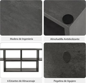 Movel de TV Ajustável de 3 Peças para Televisores até 65" para a Sala de Estar, Quarto e Estúdio Cinza