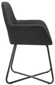 Cadeiras de jantar 4 pcs tecido preto