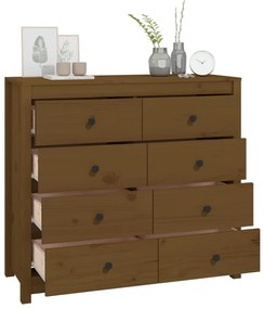 Armário de apoio 100x40x90 cm pinho maciço castanho mel