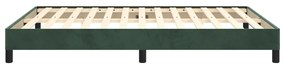 Estrutura de cama sem colchão 140x200 cm veludo verde-escuro