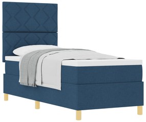Cama Box Spring com Colchão Azul 80x200 cm Tecido