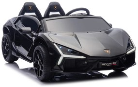 Carro elétrico para Crianças 2 Lugares Lamborghini Revuelto XL 24V 4x4 Rodas Espuma EVA, Assento Couro ecológico Preto
