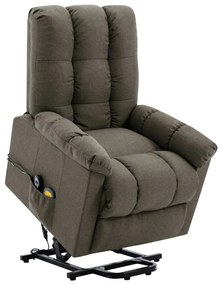 vidaXL Poltrona de massagens tecido cinzento-acastanhado