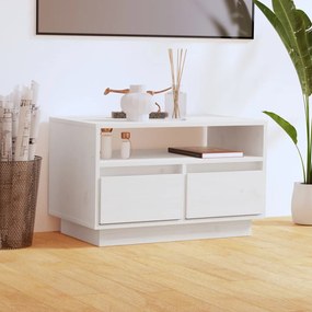 vidaXL Móvel de TV 60x35x37 cm madeira de pinho maciça branco